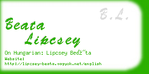 beata lipcsey business card